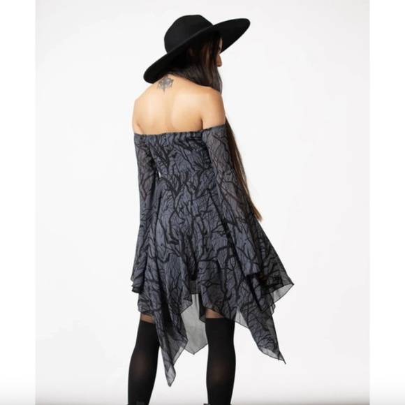 Killstar Women Woodland Witch Dress WhimsiGoth Witchy XL (Juniors) Sheer Spooky - Picture 4 of 16